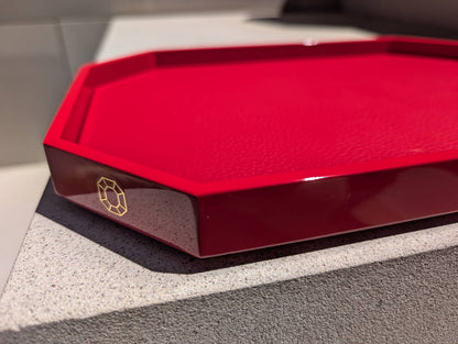 Baccarat Lacquer Octogone Tray Red (S/M/L)  by  Baccarat at   FormFluent Sydney, Australia