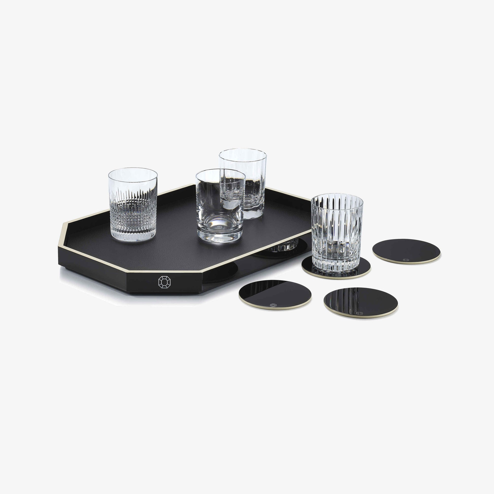 Baccarat Baccarat Lacquer Octogone Tray Black (S/M/L)  - FormFluent Sydney Australia