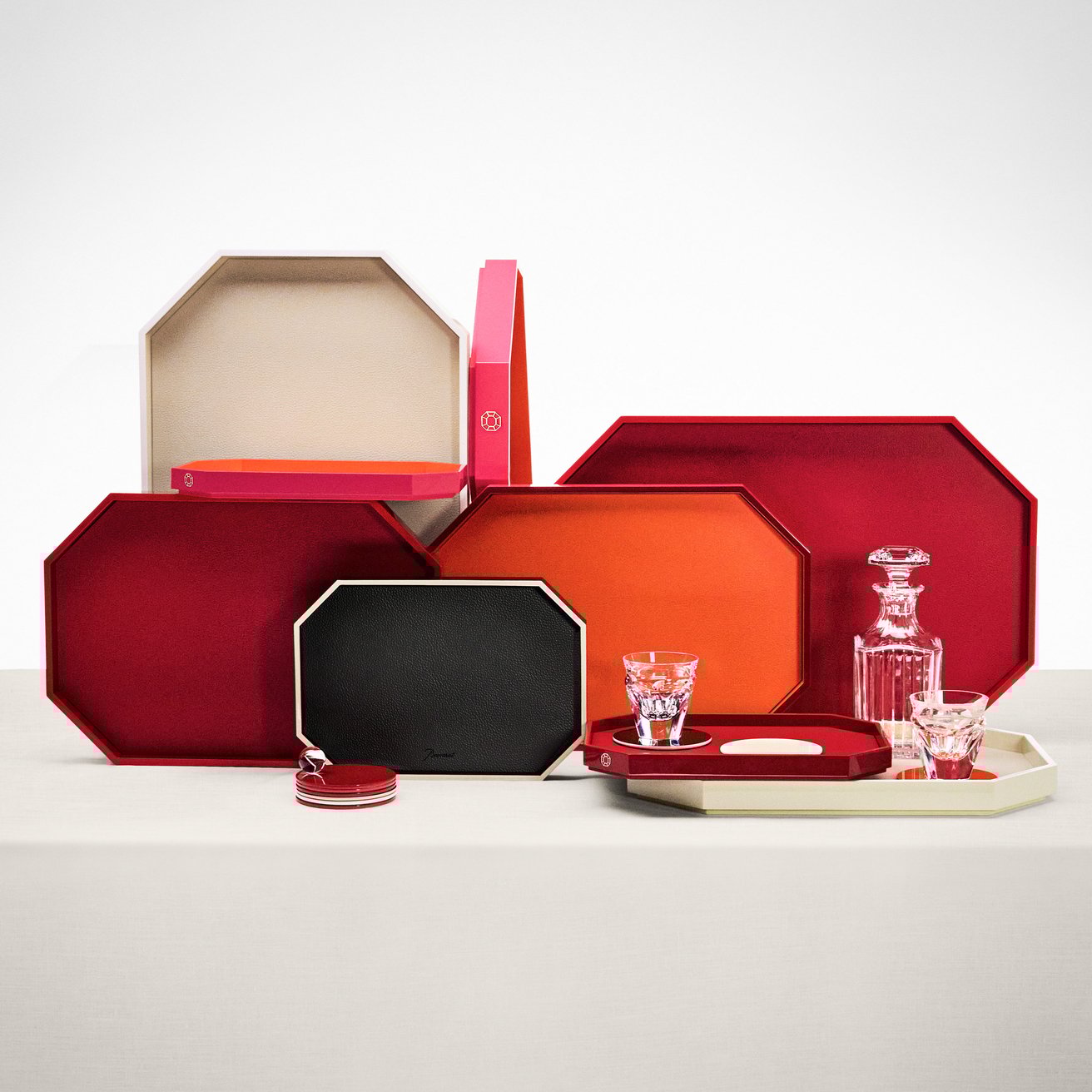 Baccarat Baccarat Lacquer Octogone Tray Orange (S/M/L)  - FormFluent Sydney Australia