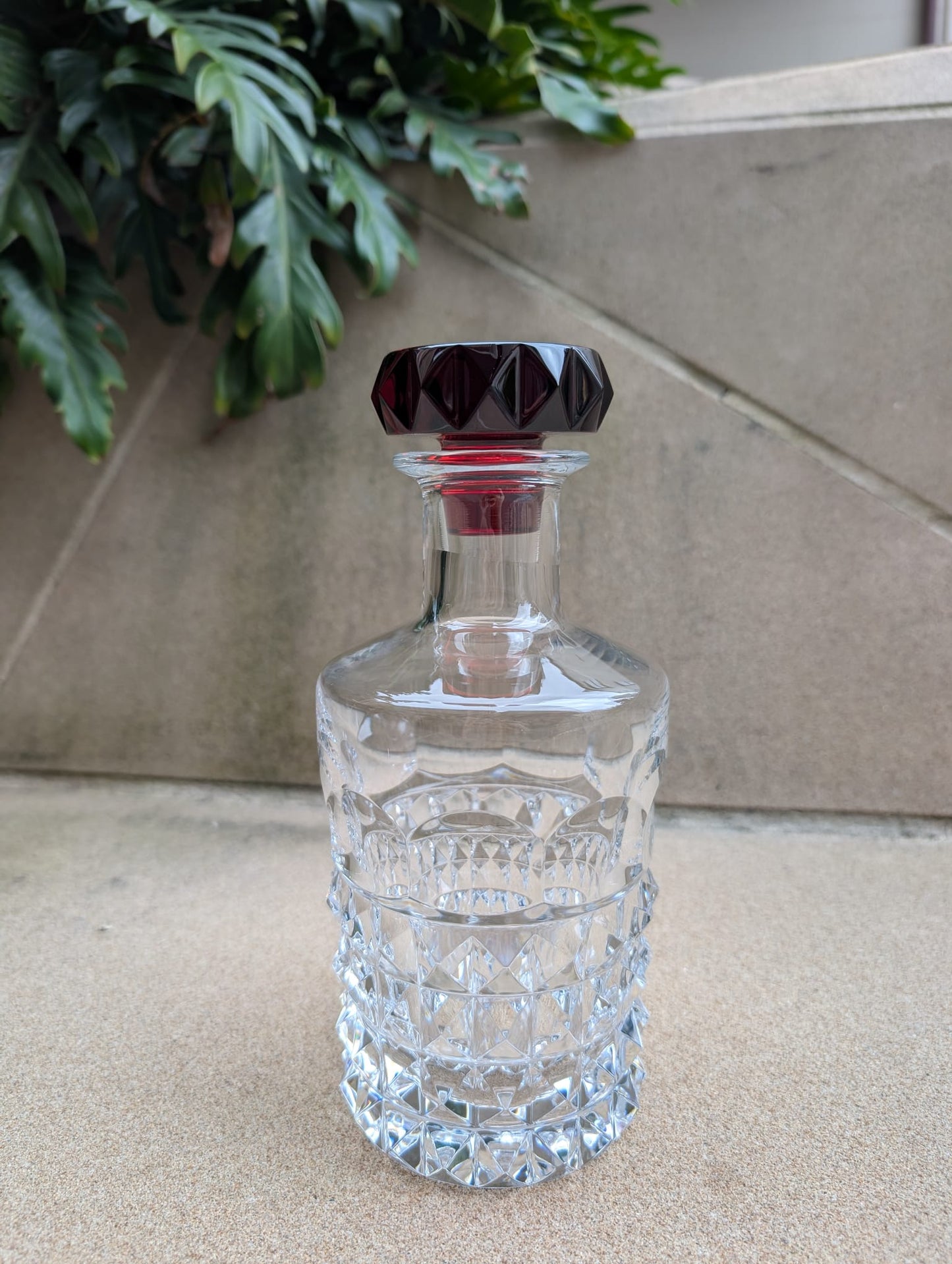 Baccarat Louxor Whisky Decanter in Clear and Red