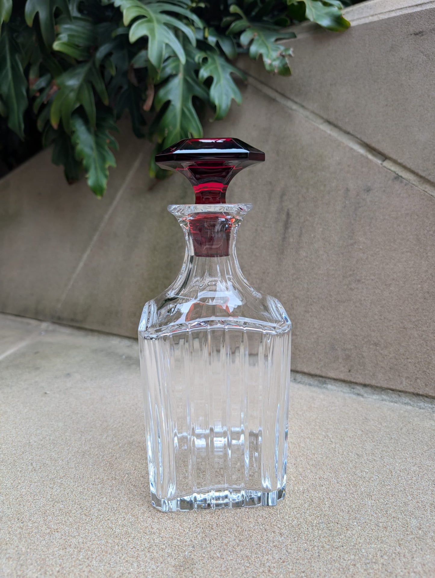 Baccarat Harmonie Whisky Decanter (Clear and Red Crystal)