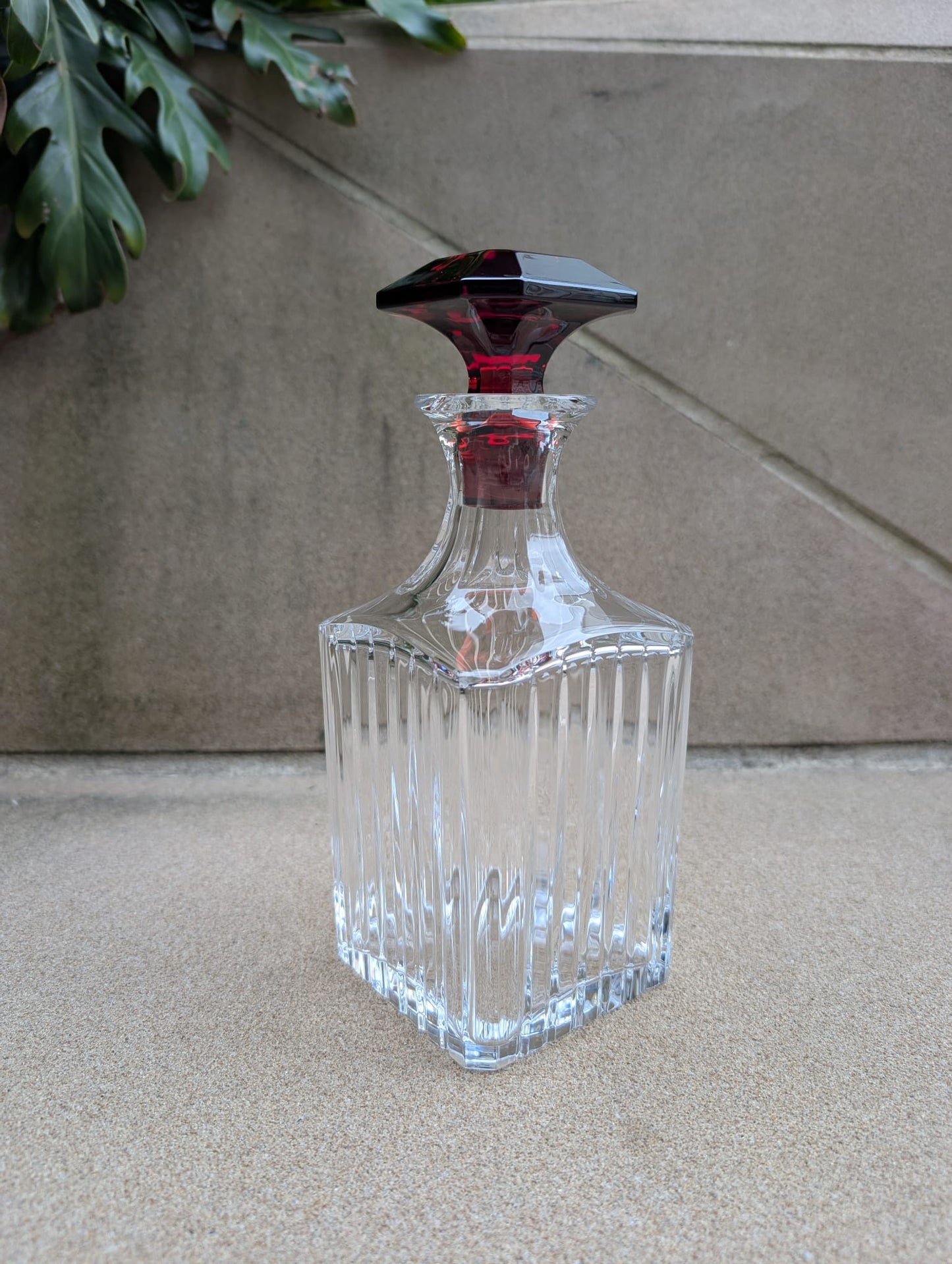 Baccarat Harmonie Whisky Decanter (Clear and Red Crystal)