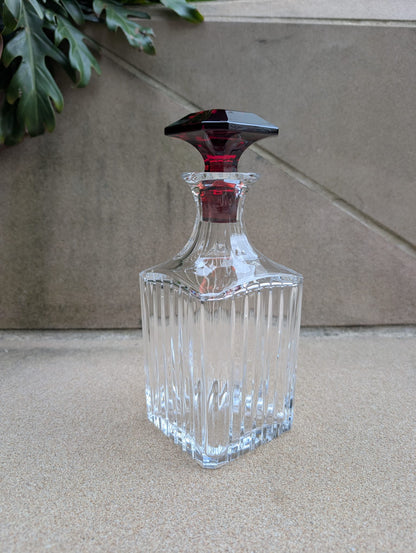 Baccarat Harmonie Whisky Decanter (Clear and Red Crystal)