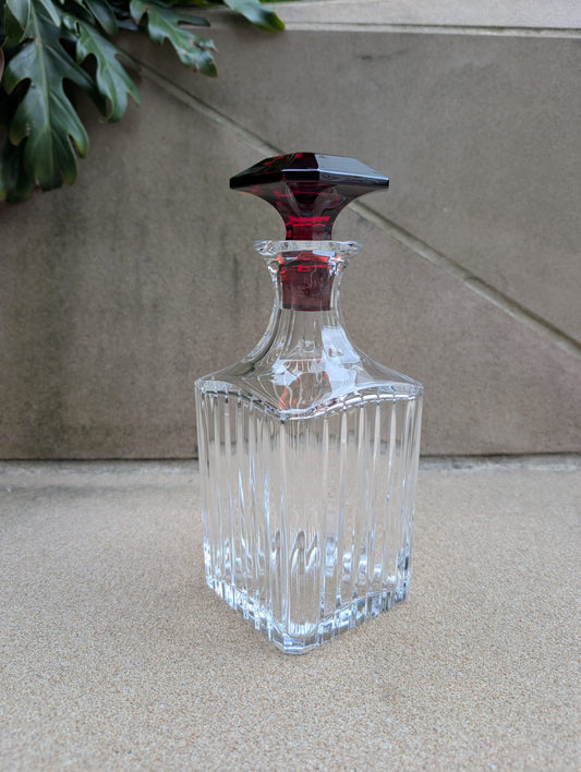 Baccarat Harmonie Whisky Decanter (Clear and Red Crystal)