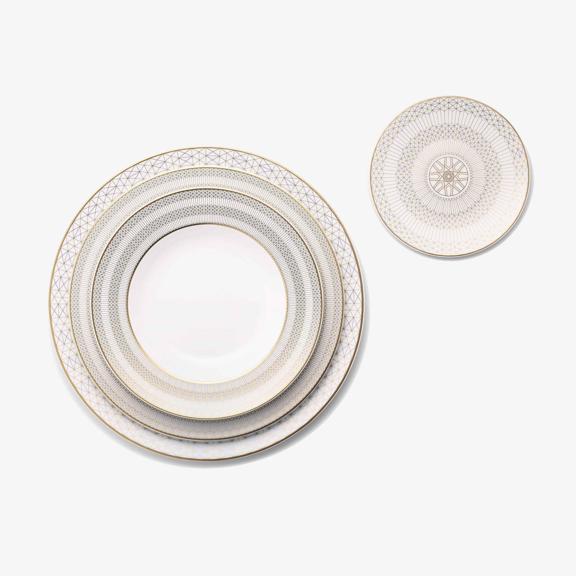 Buy Authentic Baccarat Baccarat Arcadia Gold & Platinum Deep Plates (Set of 2) Dinner Plate - FormFluent Sydney Australia