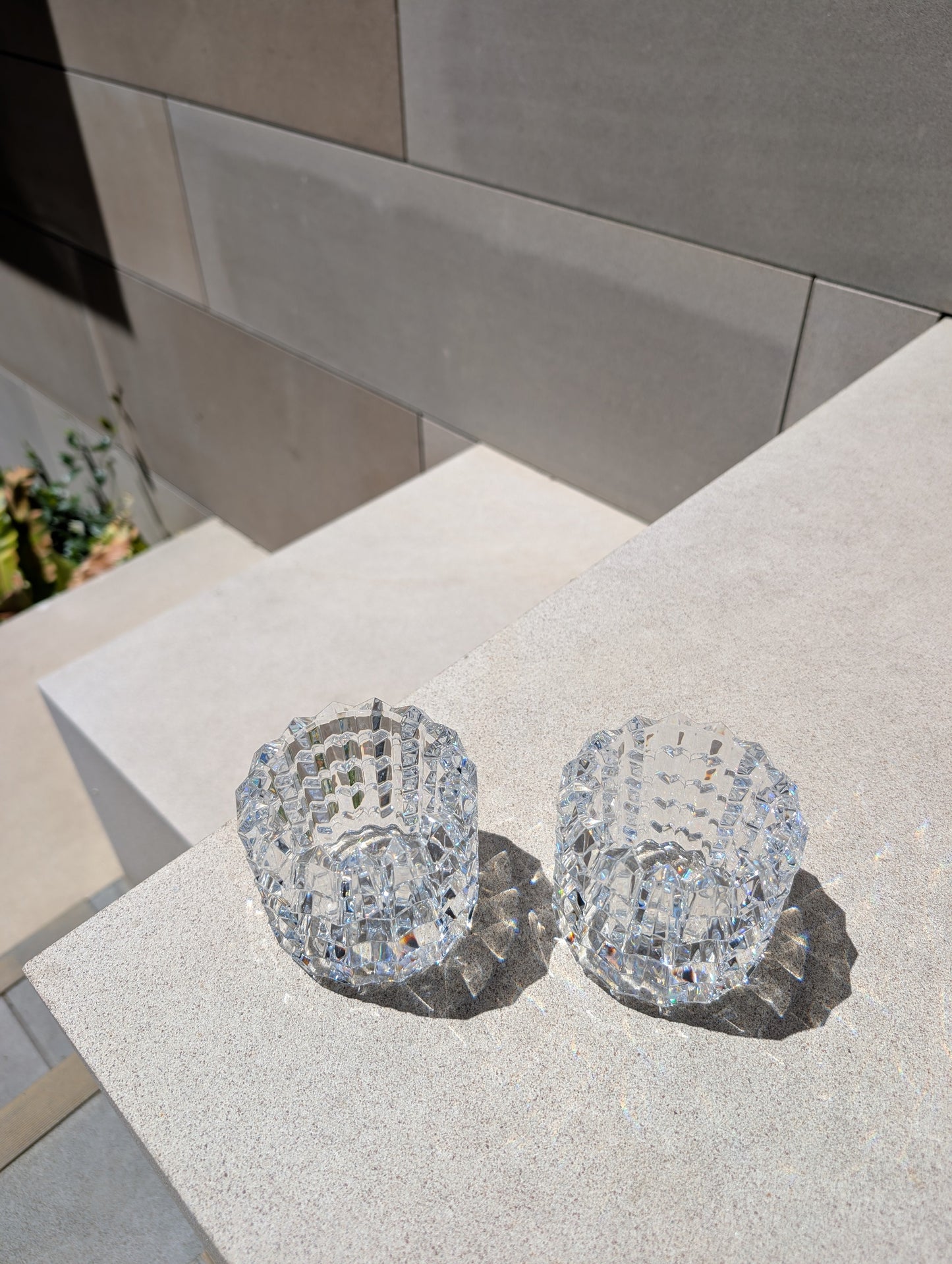 Buy Authentic Baccarat Baccarat Zig Zag (Eye II) Crystal Votives (Set of 2) Vase - FormFluent Sydney Australia