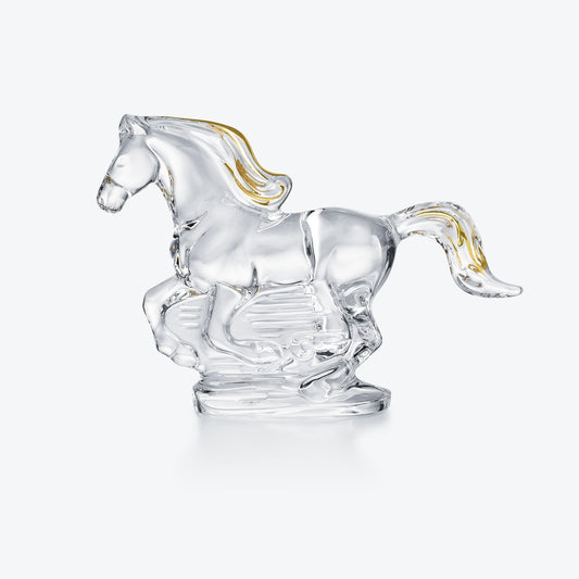 Baccarat Zodiac Horse 2026 Clear and Gold Crystal