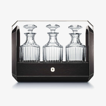 Baccarat Octogone Tantalus Black Oak Barware by  Baccarat at   FormFluent Sydney, Australia