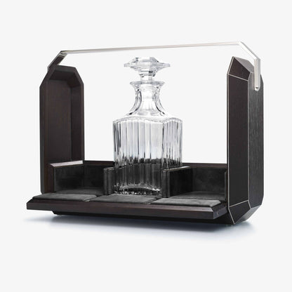 Baccarat Octogone Tantalus Black Oak Barware by  Baccarat at   FormFluent Sydney, Australia
