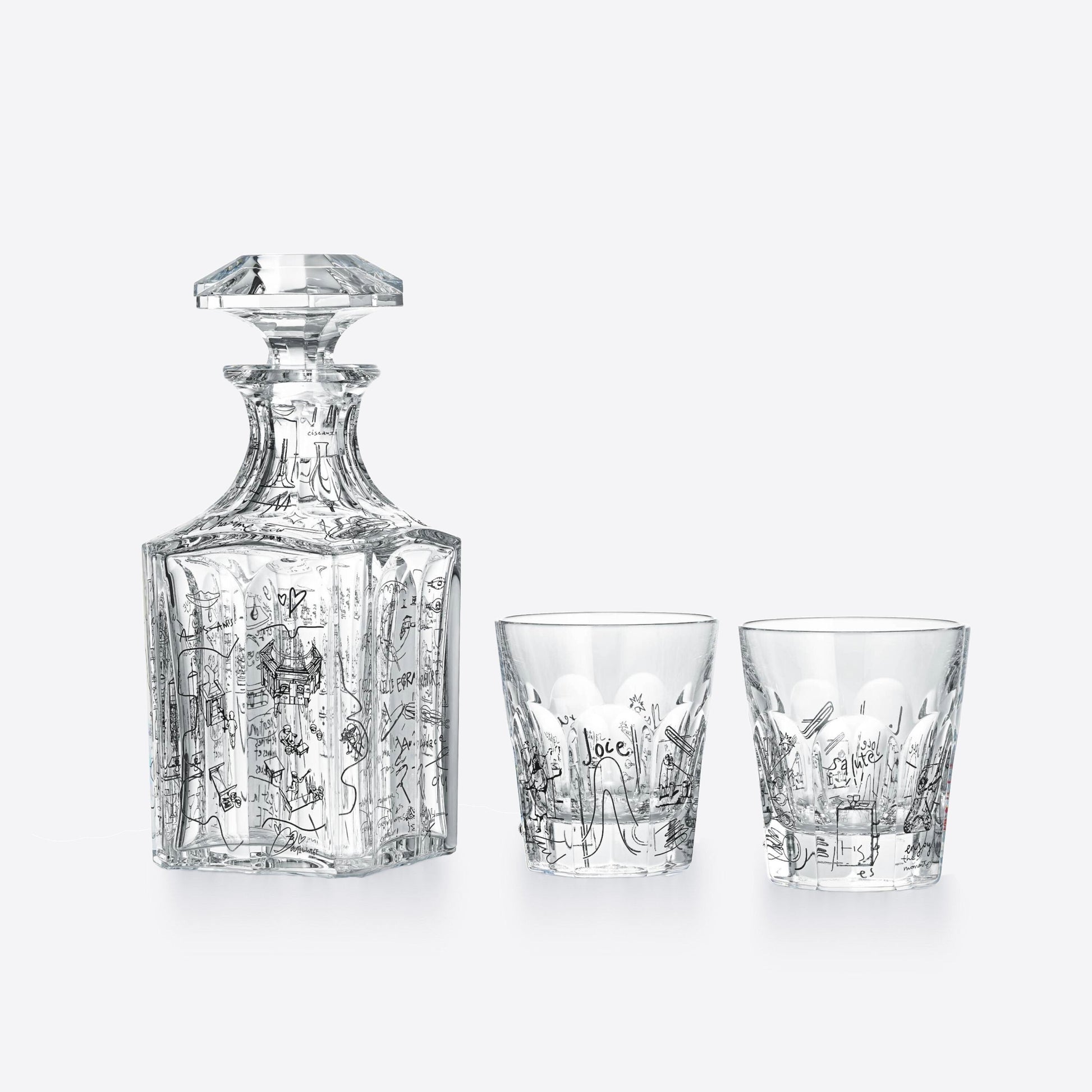  Baccarat Harcourt Decanter and Tumblers Set Harry Nuriev Limited Edition Sculpture by Baccarat at  FormFluent