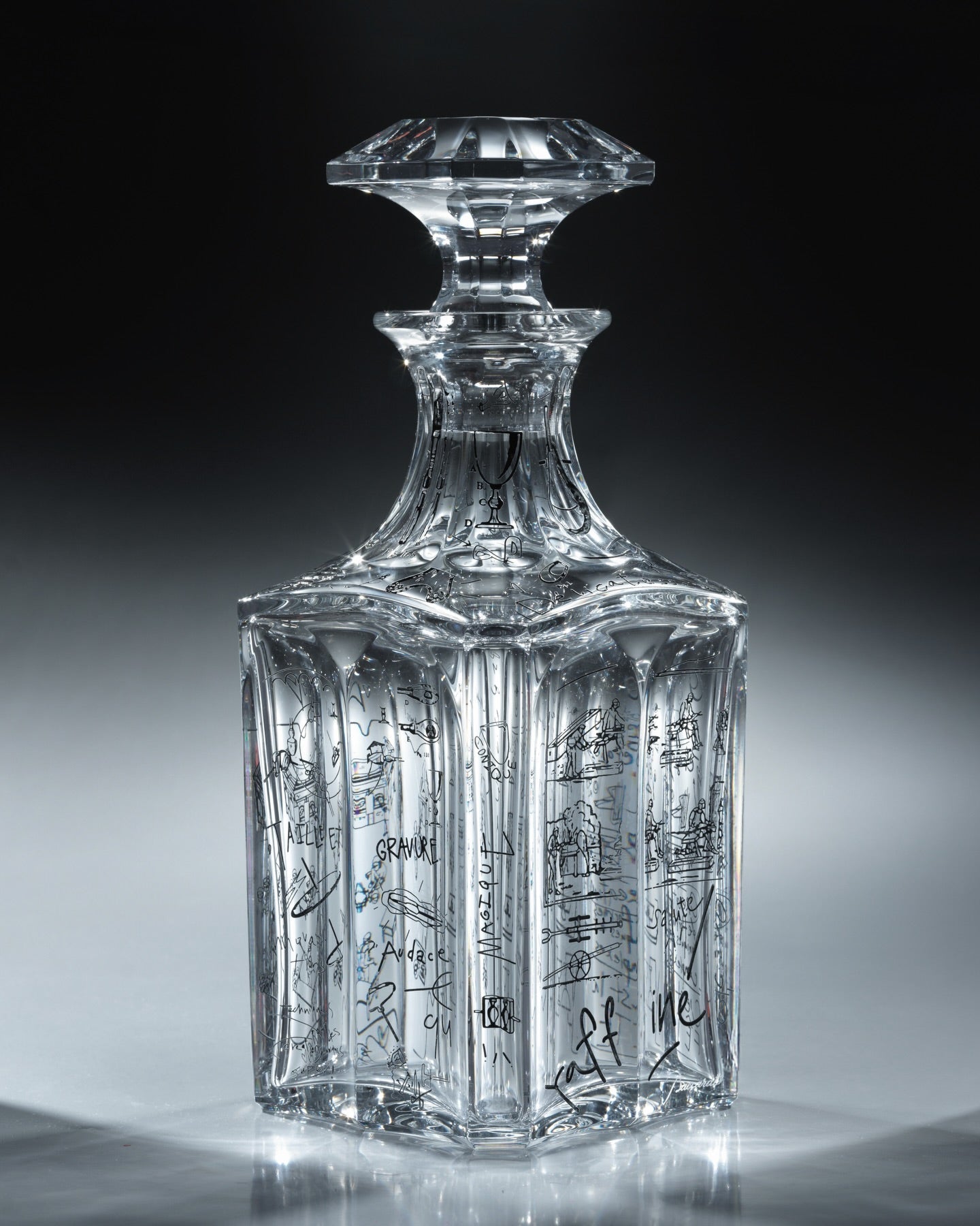  Baccarat Harcourt Decanter and Tumblers Set Harry Nuriev Limited Edition Sculpture by Baccarat at  FormFluent