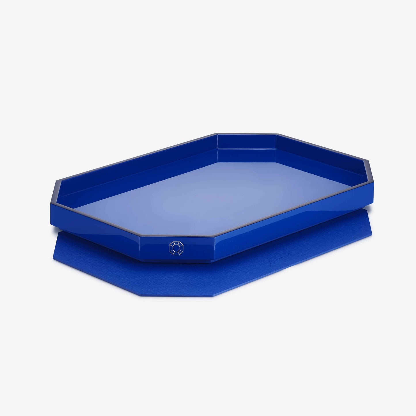 Baccarat Lacquer Octogone Tray Blue (S/M/L)  by Baccarat at  FormFluent Sydney, Australia
