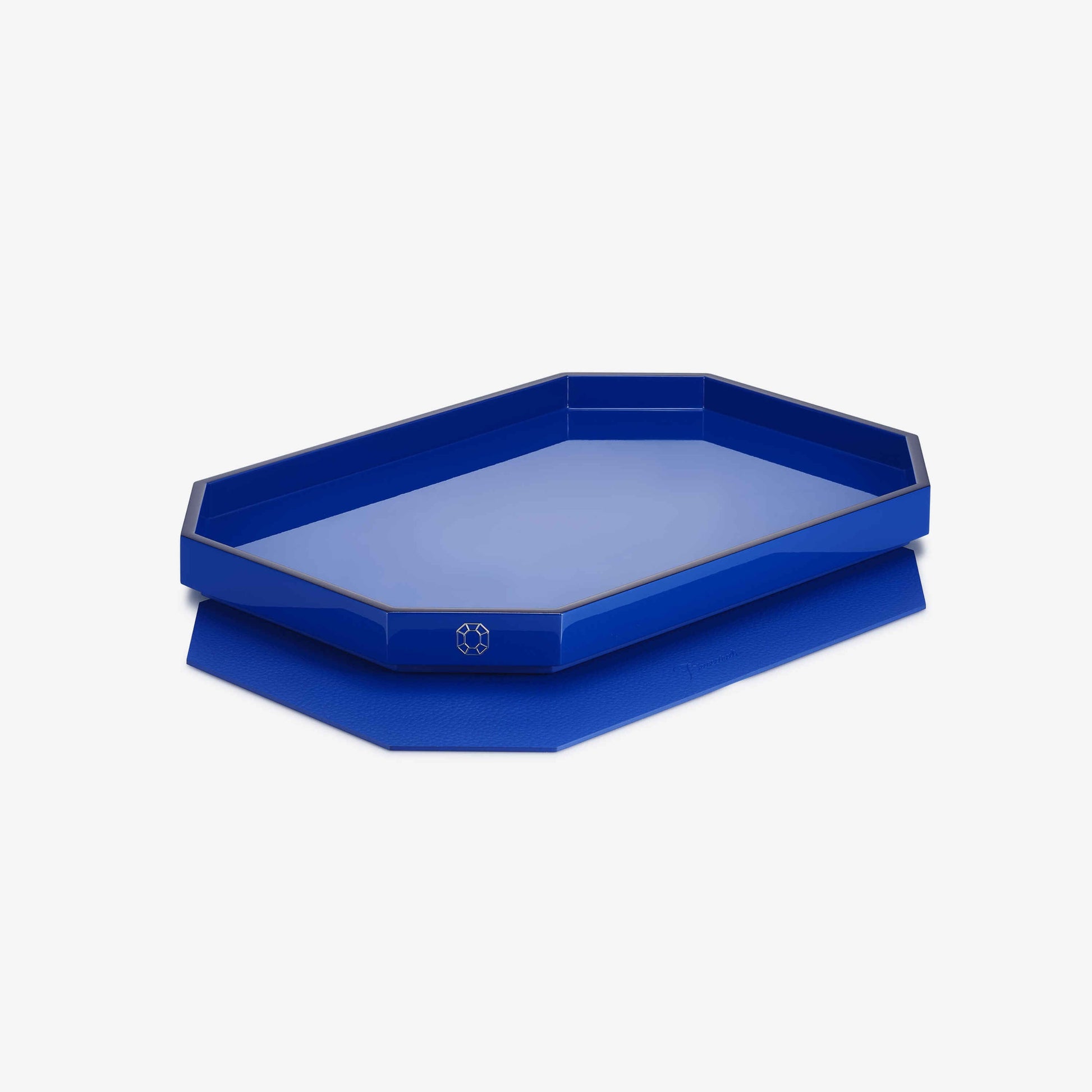 Baccarat Lacquer Octogone Tray Blue (S/M/L)  by Baccarat at  FormFluent Sydney, Australia