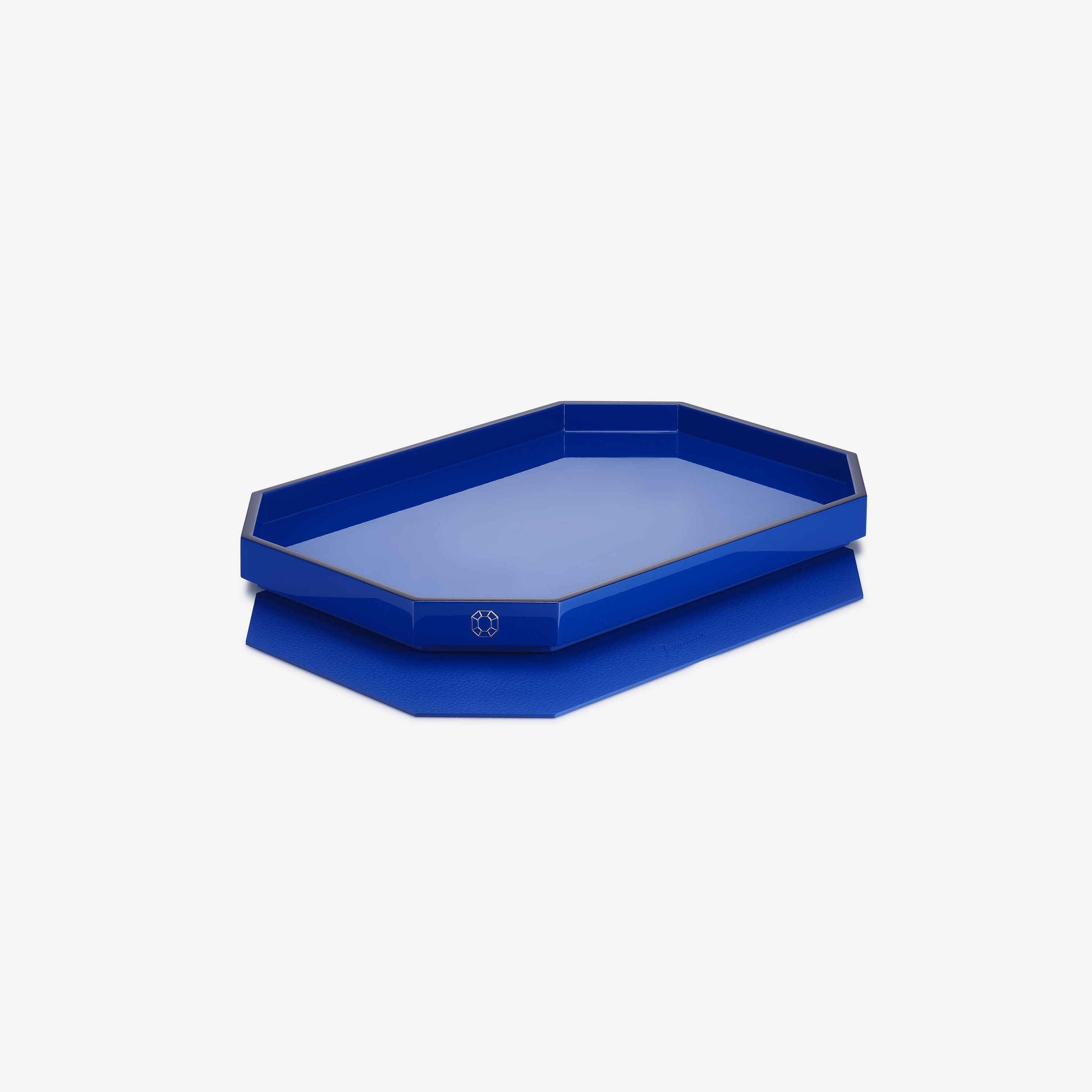 Baccarat Lacquer Octogone Tray Blue (S/M/L)  by Baccarat at  FormFluent Sydney, Australia
