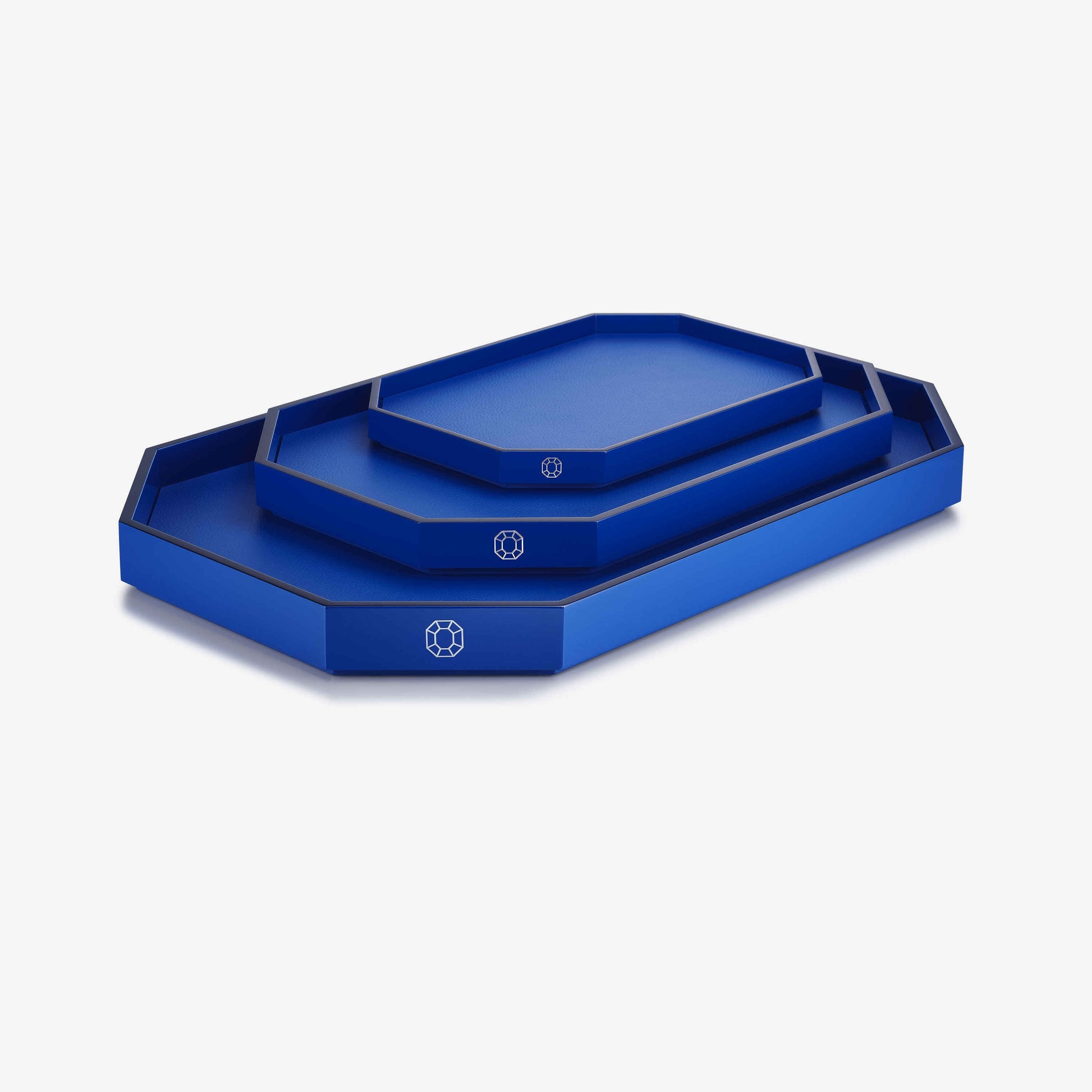 Baccarat Lacquer Octogone Tray Blue (S/M/L)  by Baccarat at  FormFluent Sydney, Australia
