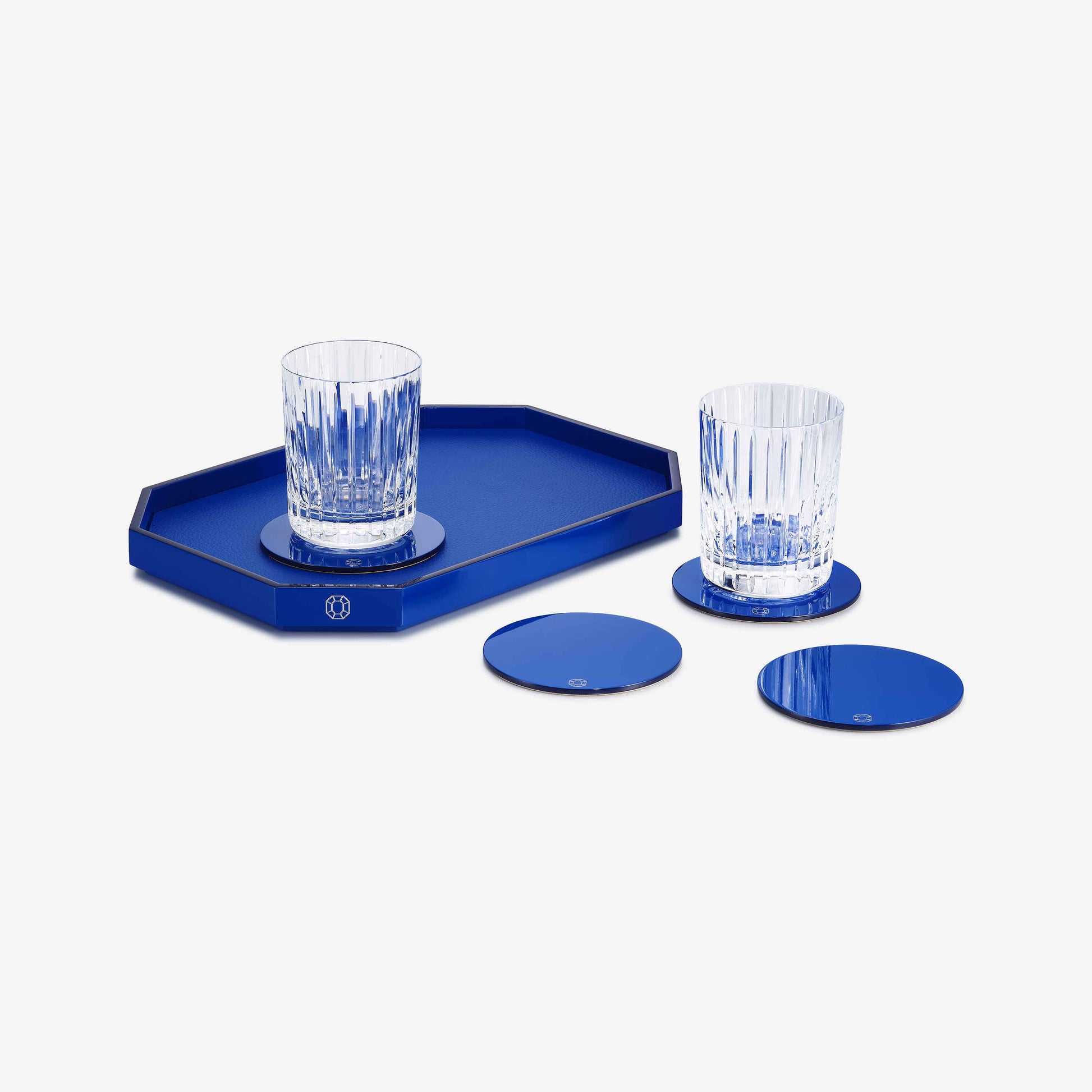 Baccarat Lacquer Octogone Tray Blue (S/M/L)  by Baccarat at  FormFluent Sydney, Australia