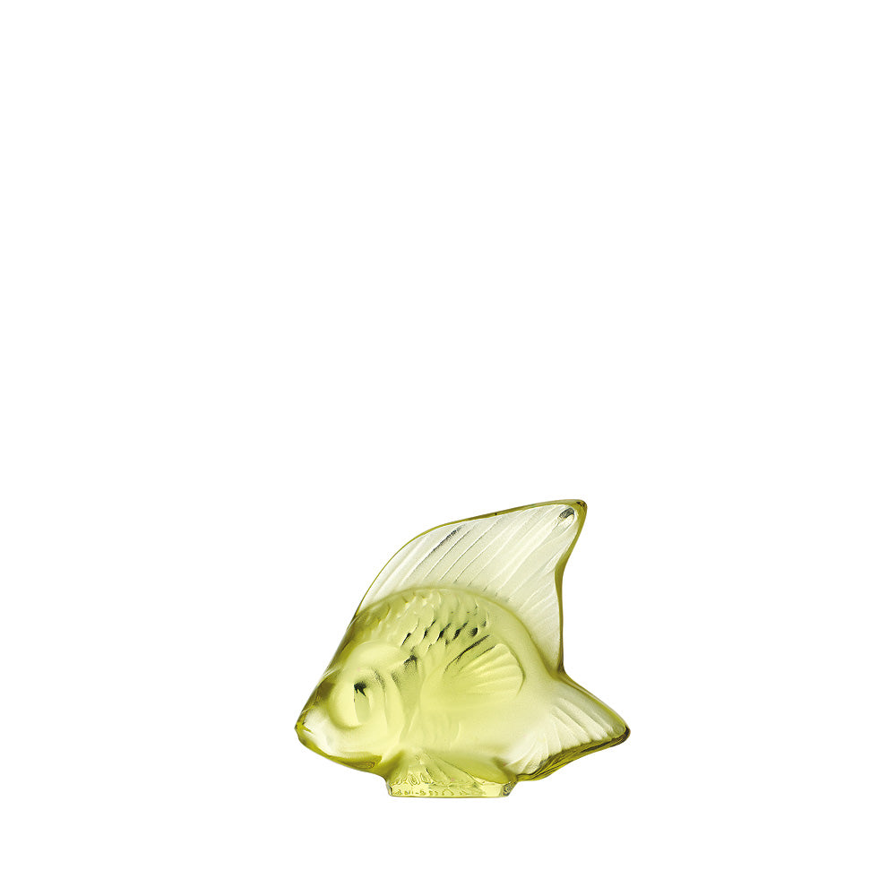 Fish Sculpture Lalique yellow sun crystal