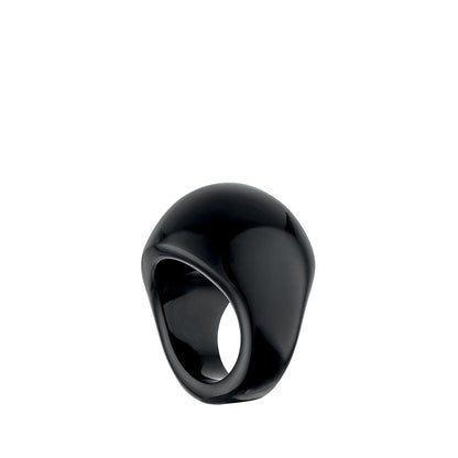 Lalique Cabochon Ring - Black Crystal  by Lalique at  FormFluent Sydney, Australia