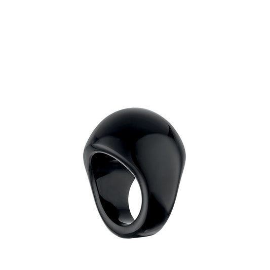 Lalique Cabochon Ring - Black Crystal  by Lalique at  FormFluent Sydney, Australia