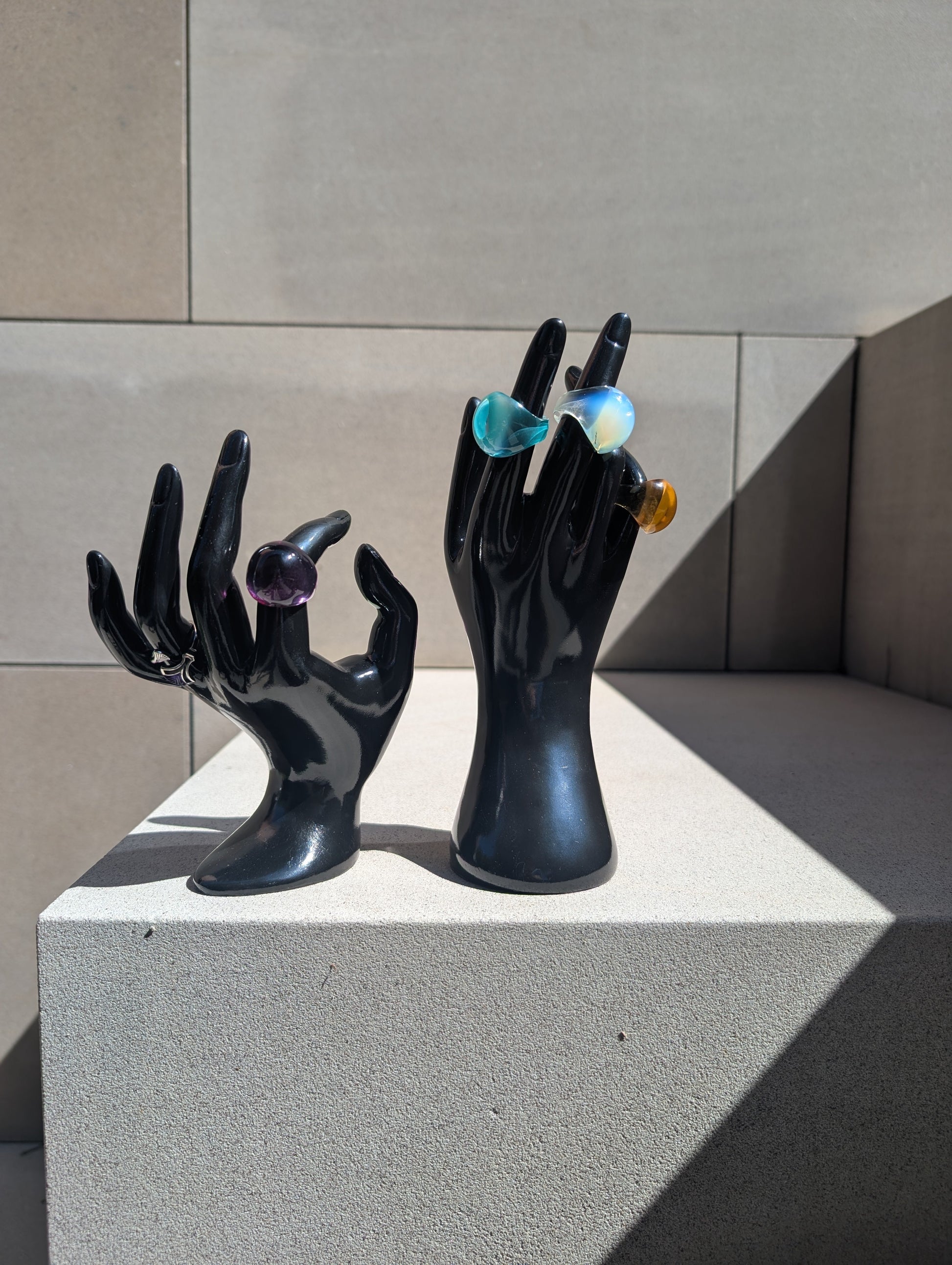  Lalique Cabochon Ring - Light Blue Crystal  by Lalique at  FormFluent