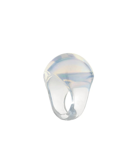 Lalique Cabochon Ring - Opalescent Crystal  - FormFluent Sydney Australia
