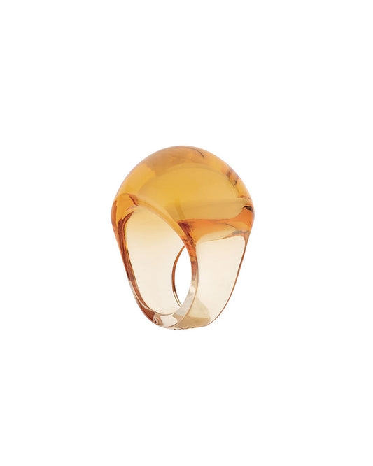 Cabochon Ring - Amber Crystal