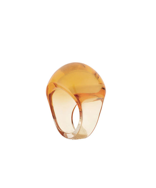 Lalique Cabochon Ring - Amber Crystal  - FormFluent Sydney Australia