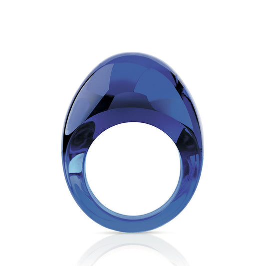 Lalique Cabochon Ring - Cap Ferrat blue crystal