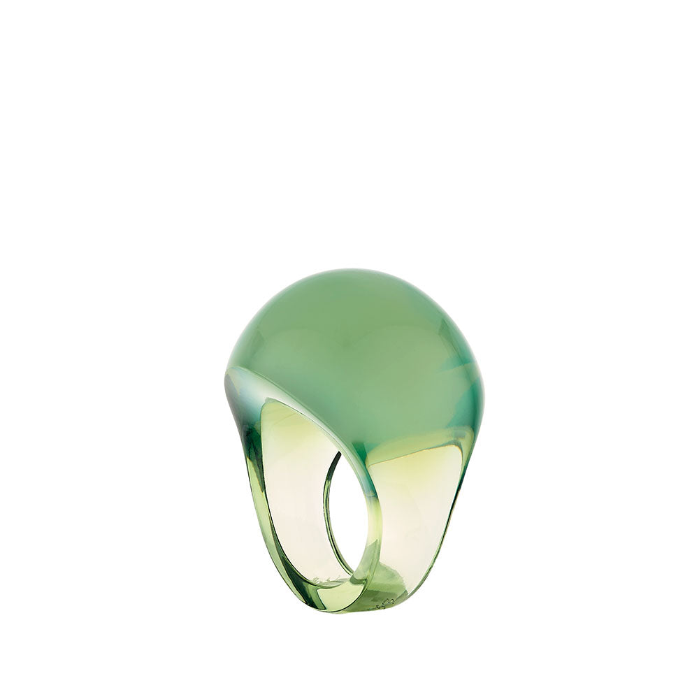 Lalique Cabochon Ring -Antinea green crystal