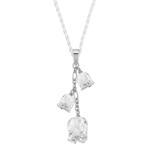Lalique Muguet Pendant Necklace 3 Clear Crystal Silver Jewelry by  Lalique at   FormFluent Sydney, Australia