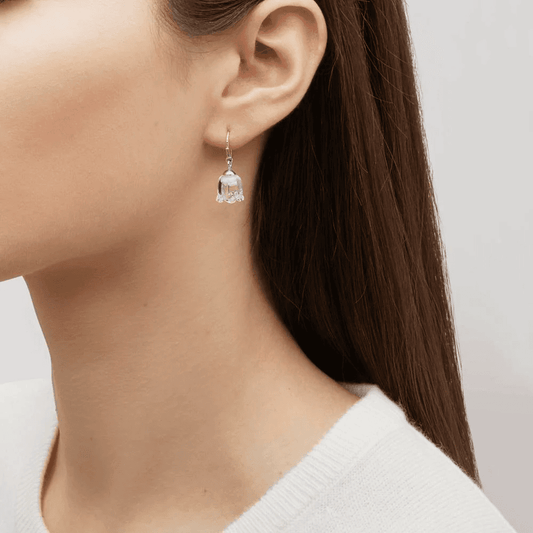 Lalique Muguet Short Earrings - Clear Crystal Silver Jewelry by  Lalique at   FormFluent Sydney, Australia