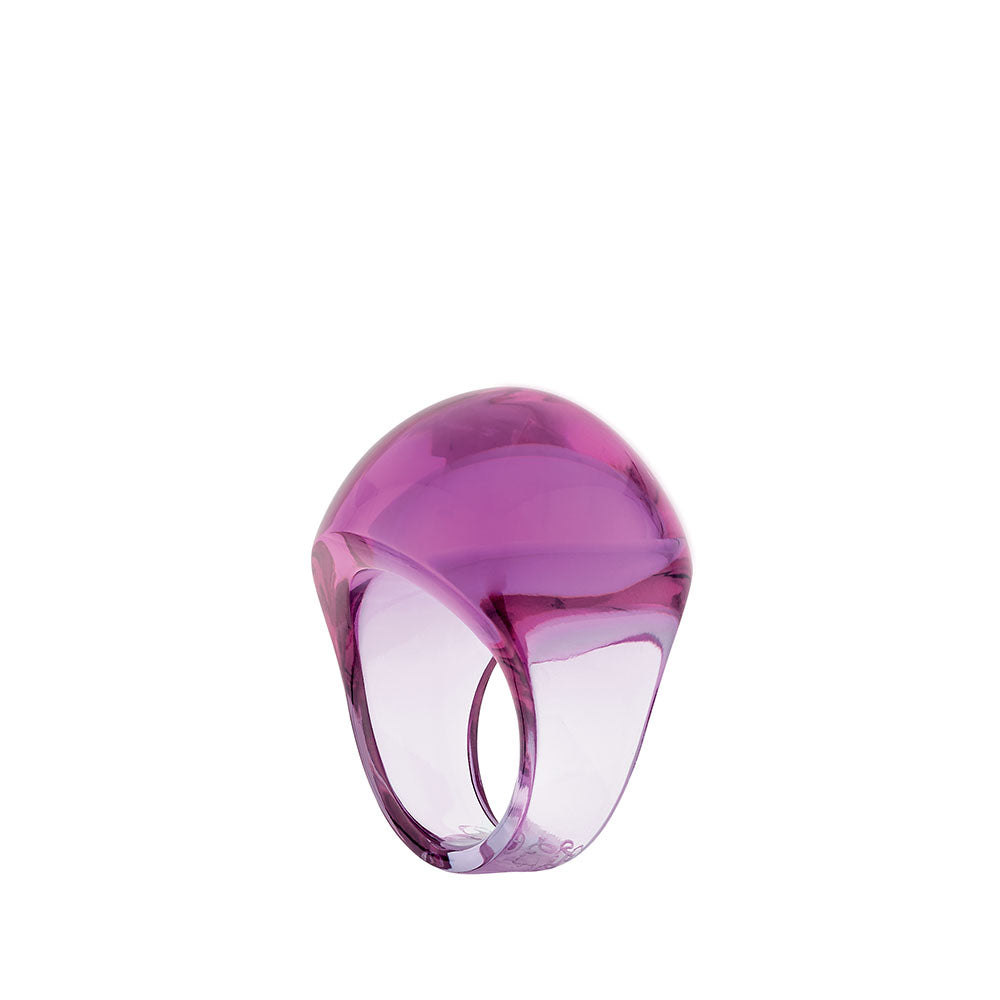  Lalique Cabochon Ring - Fuchsia Crystal  by Lalique at  FormFluent