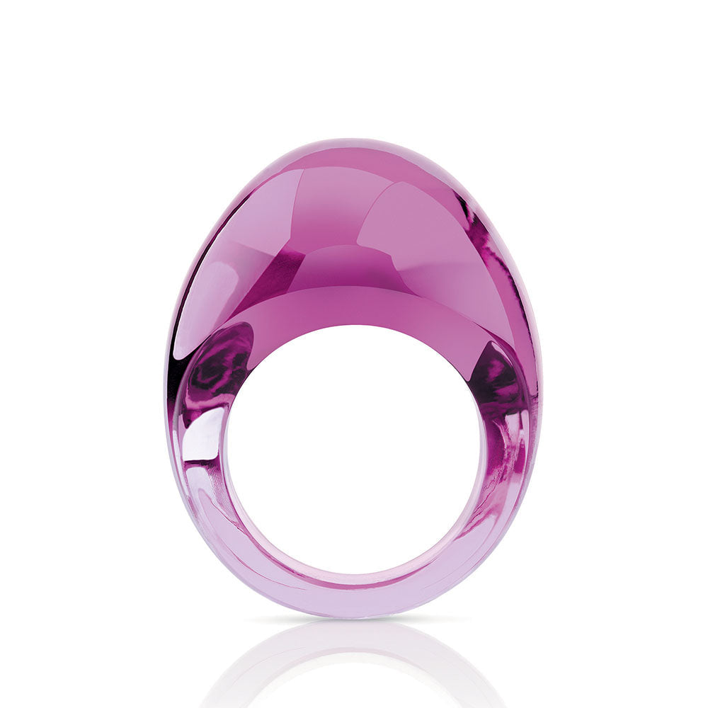  Lalique Cabochon Ring - Fuchsia Crystal  by Lalique at  FormFluent
