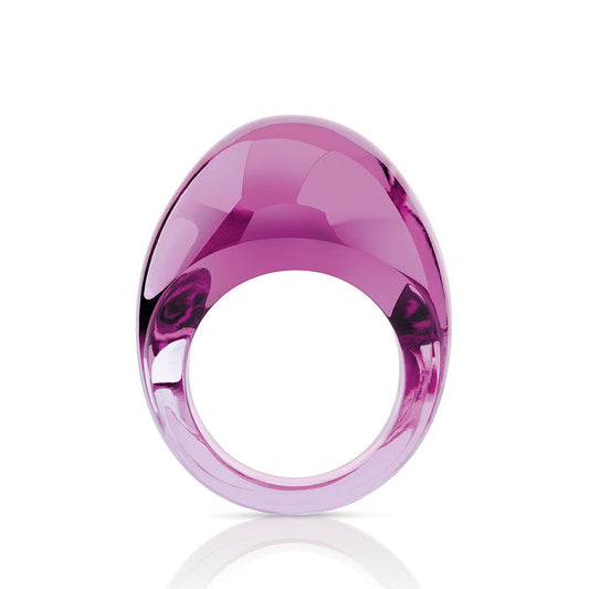  Lalique Cabochon Ring - Fuchsia Crystal  by Lalique at  FormFluent
