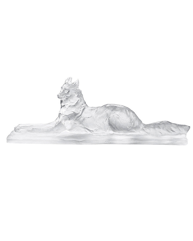 Reclining Egyptian Wolf Rembrandt Bugatti by Lalique 2014 Limited Edition Lalique clear crystal