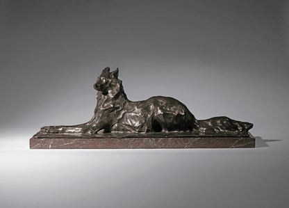 Lalique Lalique Reclining Egyptian Wolf Rembrandt Bugatti by Lalique 2014 Limited Edition Sculpture - FormFluent Sydney Australia