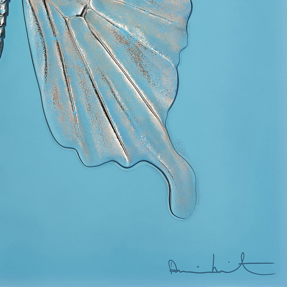  Lalique Eternal Beauty Butterfly Damien Hirst Turquoise Crystal Platinum Stamped Limited Edition Sculpture by Lalique at  FormFluent