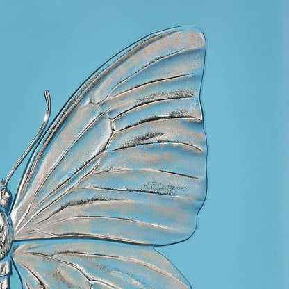 Lalique Eternal Beauty Butterfly Damien Hirst Turquoise Crystal Platinum Stamped Limited Edition Sculpture by  Lalique at   FormFluent Sydney, Australia