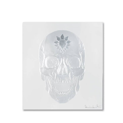 Lalique Eternal Memento Skull Damien Hirst Black Crystal Gold Stamped Limited Edition Sculpture by  Lalique at   FormFluent Sydney, Australia
