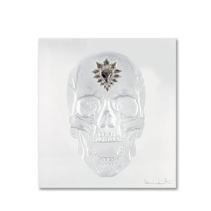 Lalique Eternal Memento Skull Damien Hirst Black Crystal Gold Stamped Limited Edition Sculpture by  Lalique at   FormFluent Sydney, Australia