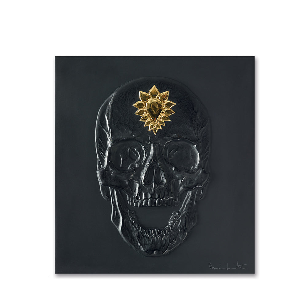  Lalique Eternal Memento Skull Damien Hirst Black Crystal Gold Stamped Limited Edition Sculpture by Lalique at  FormFluent