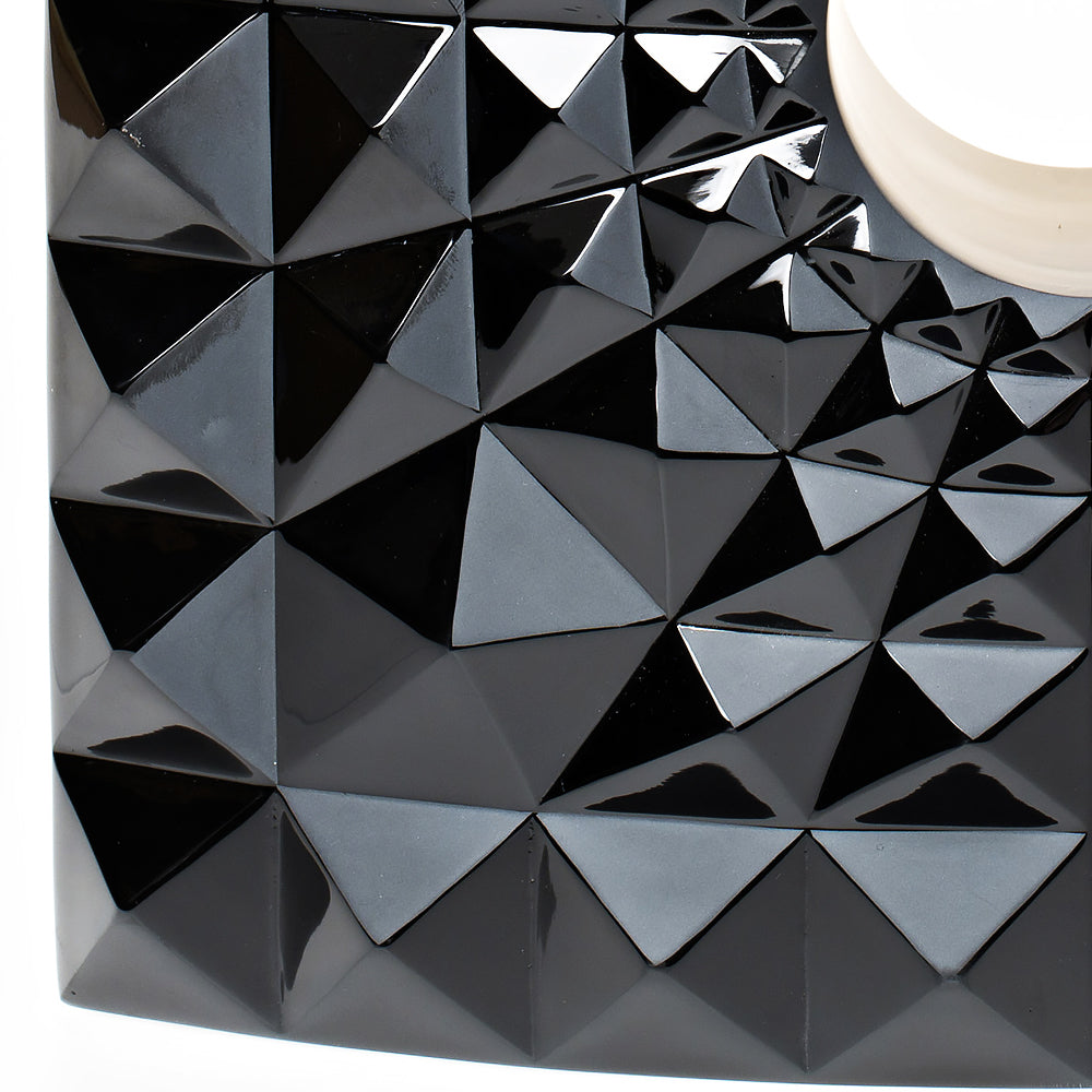 Lalique Géo Vase Mario Botta 2016 Black Crystal Lost Wax Limited Edition - FormFluent