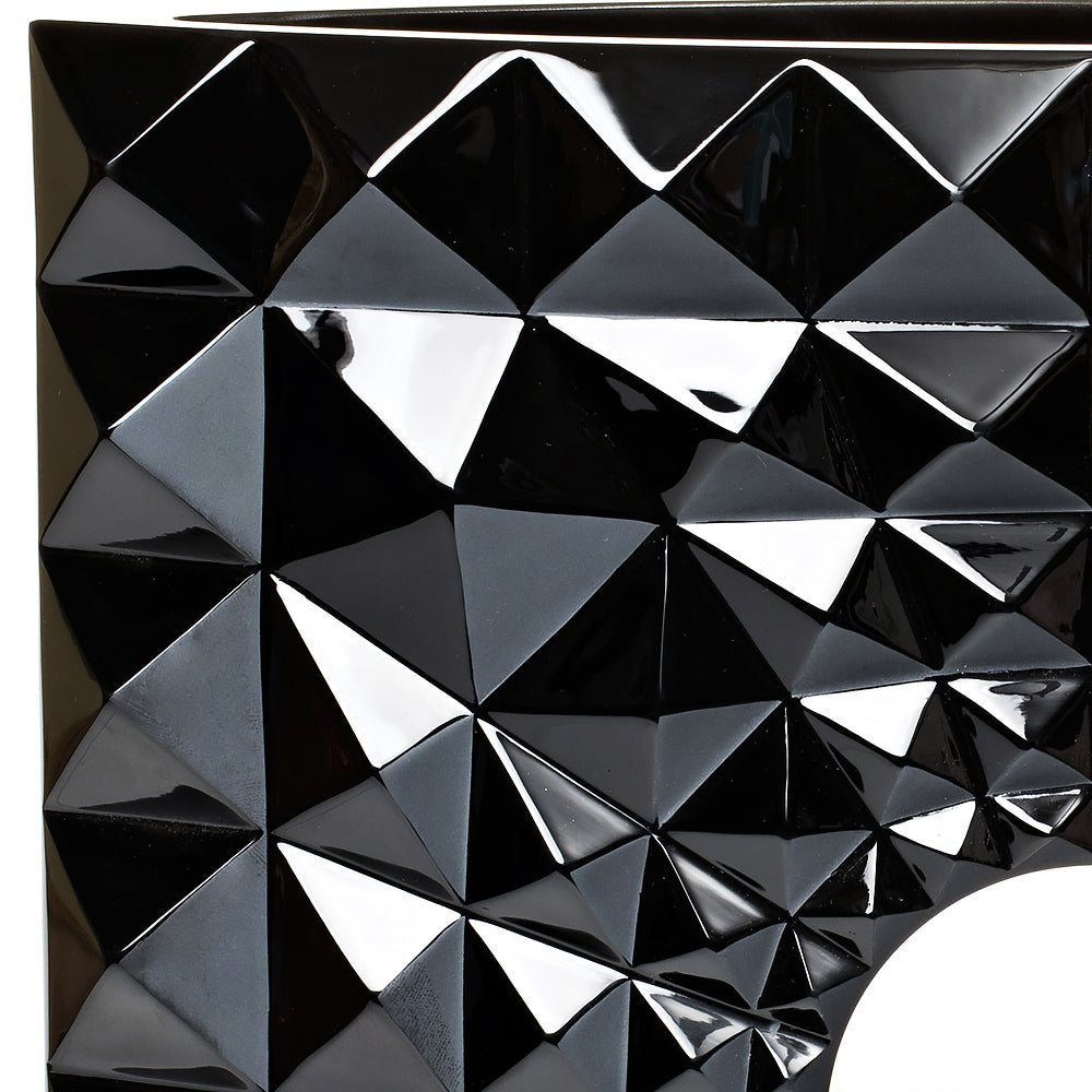 Lalique Géo Vase Mario Botta 2016 Black Crystal Lost Wax Limited Edition - FormFluent