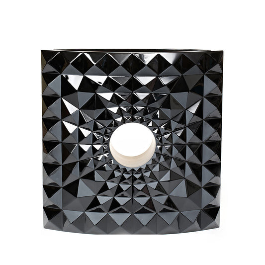 Lalique Géo Vase Mario Botta 2016 Black Crystal Lost Wax Limited Edition