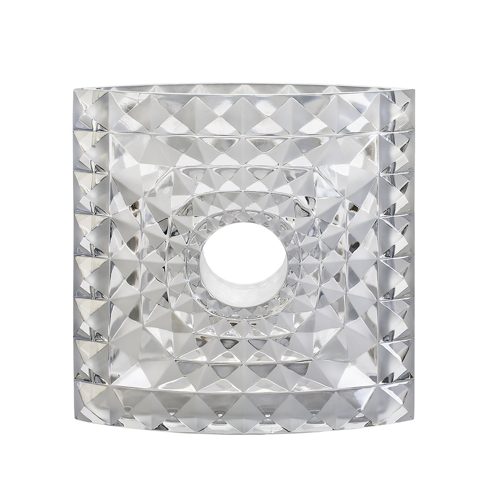 Lalique Géo Vase Mario Botta 2016 Clear Crystal Lost Wax Limited Edition - FormFluent