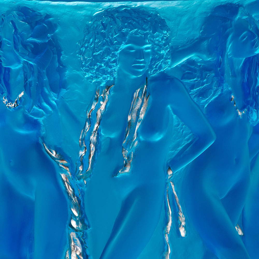 Lalique Sirènes Large Vase Terry Rodgers 2017 Light Blue Crystal Lost Wax Limited Edition - FormFluent