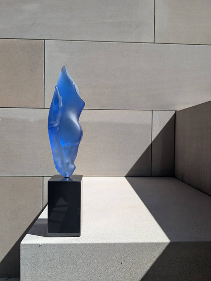Lalique Still Water Small Blue Crystal by Nic Fiddian Green Numbered Edition Sculpture by  Lalique at   FormFluent Sydney, Australia