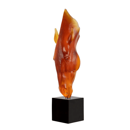 Lalique Large Still Water by Nic Fiddian Green & Lalique Amber Crystal Numbered Edition Sculpture by  Lalique at   FormFluent Sydney, Australia