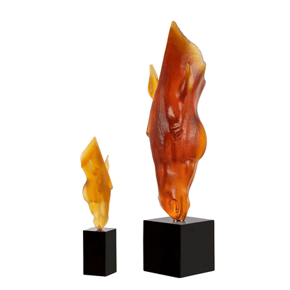 Lalique Large Still Water by Nic Fiddian Green & Lalique Amber Crystal Numbered Edition Sculpture by  Lalique at   FormFluent Sydney, Australia