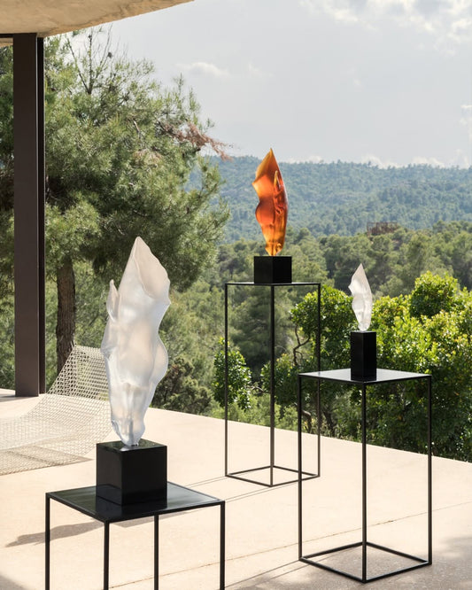 Lalique Large Still Water by Nic Fiddian Green & Lalique Amber Crystal Numbered Edition - FormFluent